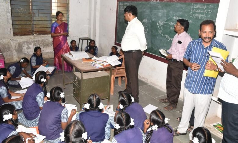 Tiruvarur Collector shocked to see Class XII girls sitting on floor at government school